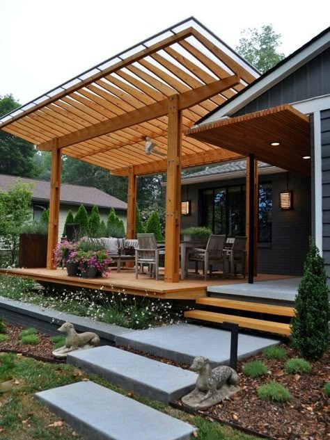 Deck Roof, Deck Pergola, Small Pergola, Cheap Pergola, Pergola Swing, Modern Pergola, Pergola Attached To House, Patio Pergola, Pergola Design