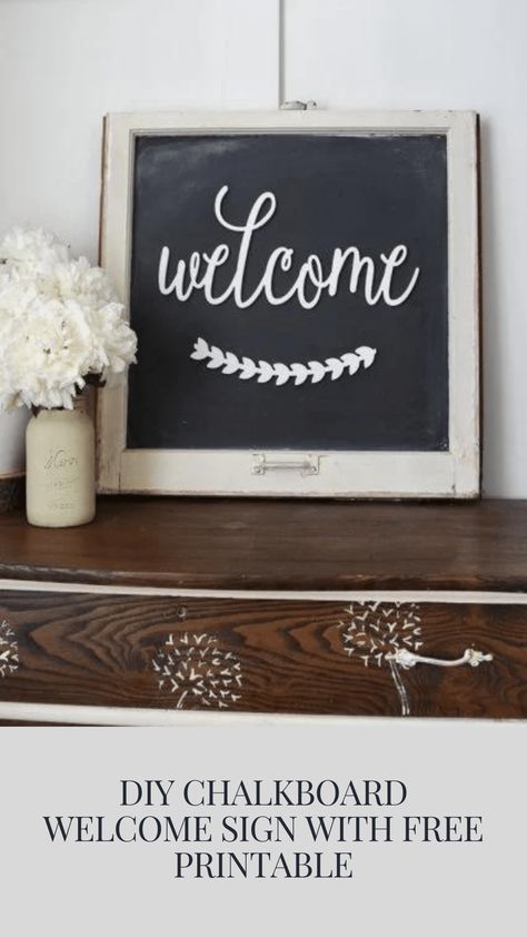 Welcome Sign Ideas, Chalkboard Welcome Sign, Chalkboard Welcome, Modern Farmhouse Ideas, Finish Work, Chalkboard Printables, Chalkboard Ideas, Diy Chalkboard, Welcome Signs