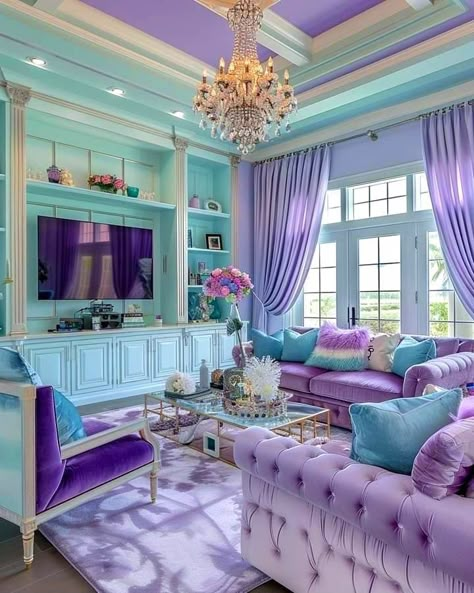 Purple Living Room Furniture, Living Room Wall Wallpaper, Assiette Design, Luxurious Living Rooms, Purple Living Room, Purple Home Decor, Cool Room Designs, Purple Room, Dream Bedroom Inspiration