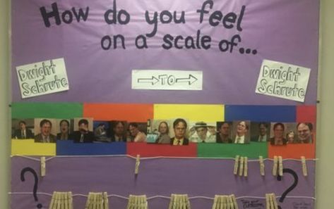 Mood Bulletin Boards, Interactive Ra Board Ideas, School Workroom Bulletin Boards, High School Bulletin Board Ideas Funny, The Office Bulletin Board, Bulletin Board Ideas For College Dorms, Funny Ra Boards, Bulletin Board Ideas Funny, Funny Bulletin Board Ideas