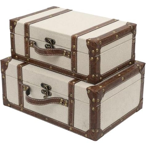 Wooden Chests, Vintage Chest Trunk, Decorative Trunks, Wooden Storage Crates, Dorm Room Storage, Fabric Storage Boxes, Decorative Storage Boxes, Trunks And Chests, Storage Furniture Bedroom