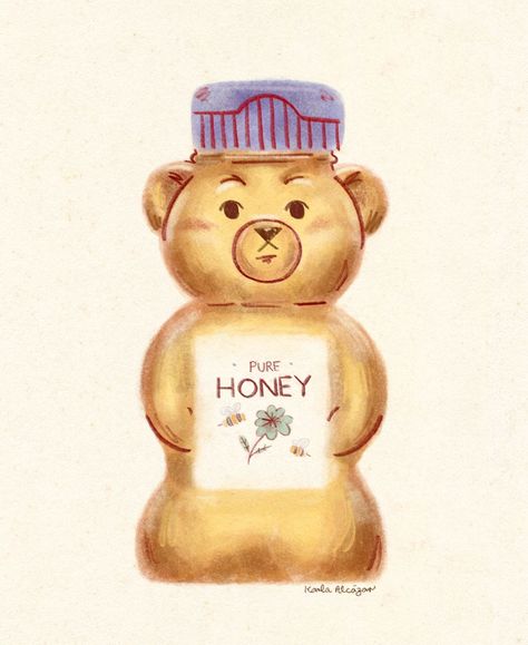 I really like those honey bear bottles. Wish they were made out glass though. Hope you have a sweet week 🍯🐝✨#bear #bearbottle #doodle #procreate #illustration #monday #honey #ilustraciondigital #digitaldrawing Honey Drawing Cute, Honey Bear Bottle, Doodle Procreate, Honey Illustration, Procreate Illustration, Honey Bear, March 4, Bear Cartoon, Making Out