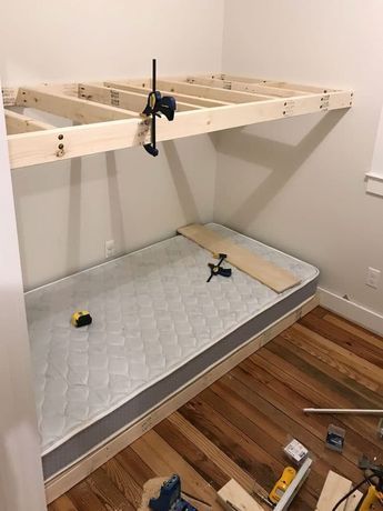 Bunk Bed Ideas Diy, Bunk Bed Designs For Teens, Bunk Beds For Girls Room, Bunk Beds Small Room, Diy Built In, Modern Bunk Beds, Bunk Beds Built In, Built In Bunks, Murphy Bed Plans