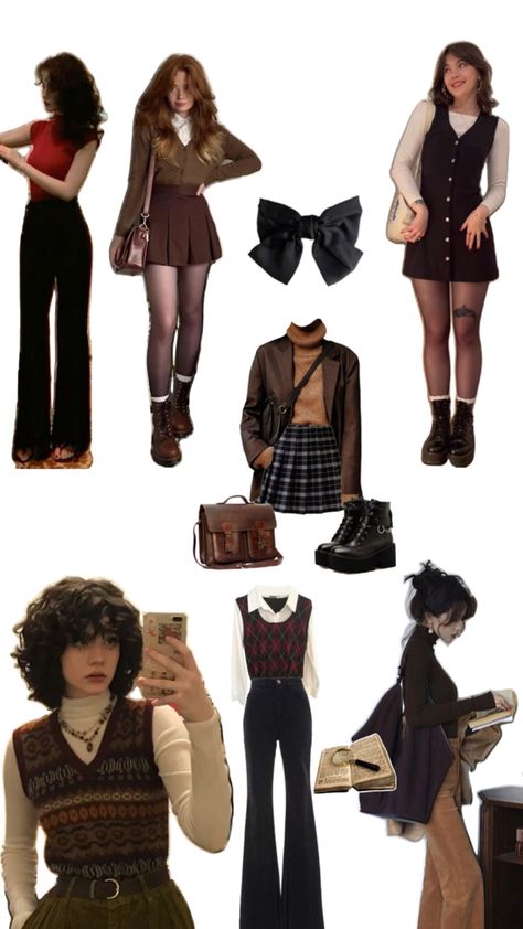 Cutesy Outfit, Academia Aesthetic Outfit, Dark Academia Outfits, Dark Academia Outfit, Aesthetic Grunge Outfit, Autumn Clothes, Thanksgiving Outfit, Really Cute Outfits, Autumn Outfit