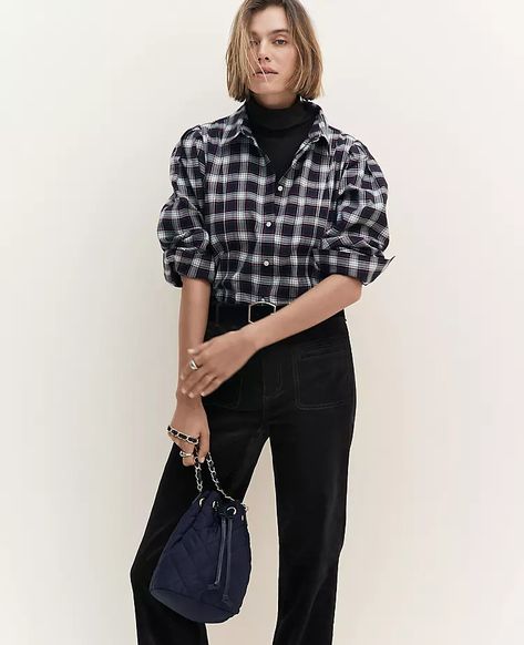 830479 Black Plaid Shirt Outfit, Plaid Shirt Outfit, Plaid Shirt Outfits, Black Plaid Shirt, Black And White Flannel, White Flannel, Plaid Flannel Shirt, Black Plaid, Plaid Flannel