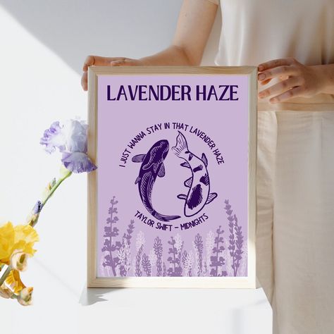 Lavender Haze Instant Download Poster Taylor Swift Print - Etsy Taylor Swift Lavender Haze, Taylor Swift Lavender, Poster Taylor Swift, Koi Fish Designs, Lavender Haze, Gift Making, Lyric Poster, Download Poster, Fish Design