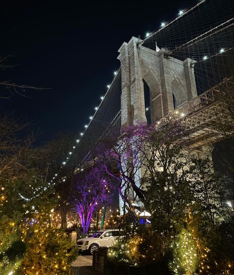 #newyork #newyorkcity #nyc #night #brooklyn #dumbo #bucketlist #datenight #aesthetic #lights Brooklyn Night, York City, Spring Break, Bucket List, Brooklyn, Date Night, New York City, New York