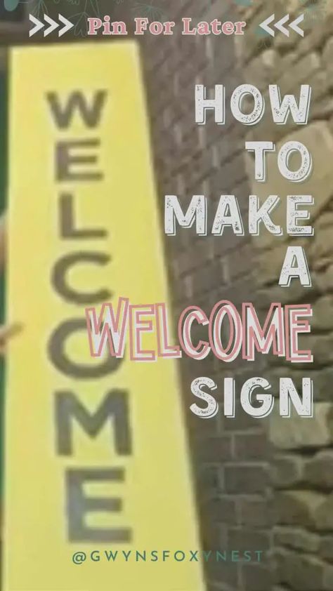 how to make a welcome sign for porch DIY front door project Front Door Welcome Sign Diy, Diy Welcome Sign Front Door, How To Make A Welcome Sign, How To Make Welcome Sign Front Door, Wooden Welcome Signs Front Porches Diy, Diy Welcome Sign Wood Front Porches, Welcome Sign Front Door Diy, Diy Porch Signs, Welcome Signs For Front Door