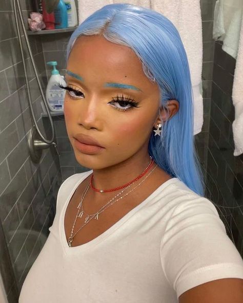 Blue Eyebrows, Stronger Hair, Healthier Hair, Hair Inspiration Color, Hair Inspo Color, Dream Hair, Overall Health, Aesthetic Hair, Hair And Makeup