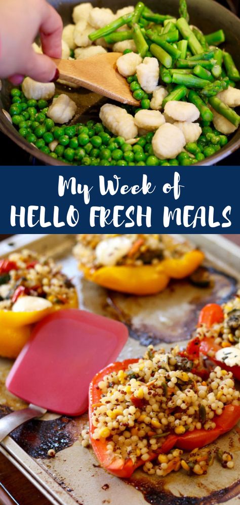 I tried Hello Fresh! Here's my review of the vegetarian meals. Are they healthy? Did they help with clean eating? Hello Fresh Veggie Recipes, Hellofresh Meals Recipe, Hello Fresh Family Friendly Meals, Vegan Hello Fresh Recipes, Best Hello Fresh Recipes, Vegetarian Hello Fresh Recipes, Hello Fresh Vegetarian Recipes Cards, Hello Fresh Menu, Hello Fresh Dinners