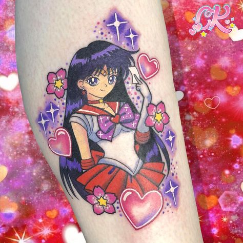 Carly Kawaii Tattooist 💕 on Instagram: “Sailor Mars 💜❤️ Rae Hino, such a sass qween!!! So much fun doing this one today for lovely Bridget.. she did so well getting this one for…�” Sailor Mars Tattoo Ideas, Venus Tattoos, Sailor Mars Tattoo, Therapy Doodles, Mars Tattoo, Bicep Tattoo Women, Venus Tattoo, Random Tattoos, Sailor Moon Tattoo