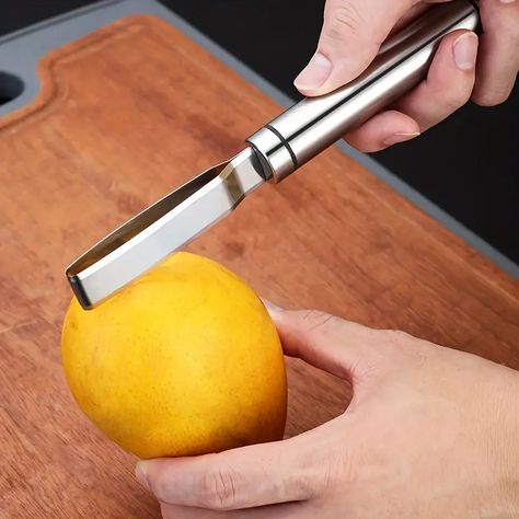 Mango Slicer Mango Seed Separator Restaurant Mango Peeler - Temu Canada Rust Kitchen, Orange Peeler, Pineapple Corer, Fruit Peeler, Skinning Knife, Fruit Peel, Orange Kitchen, Cooking Gadgets, Citrus Fruit