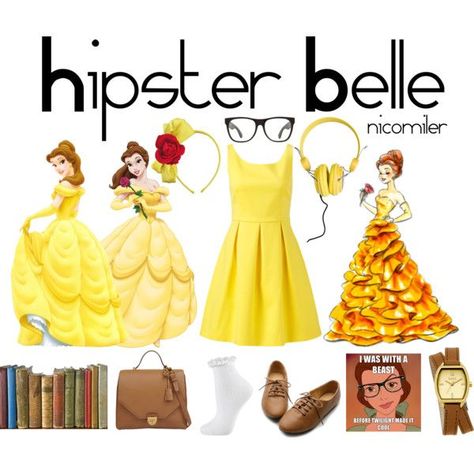 Hipster Belle, Hipster Princess, Belle Disneybound, Holloween Costumes, Belle Outfit, Outfits 2014, Disney Adult, Disney Themed Outfits, Fairytale Aesthetic