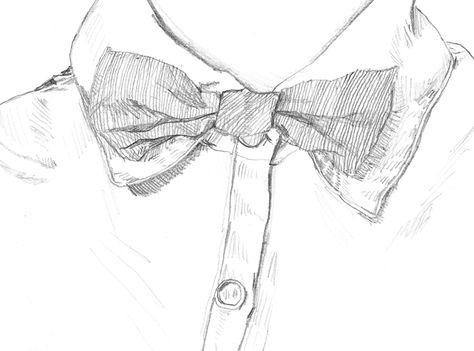 Bow Tie MJ Bale Garment Sketches www.mjbale.com Bowtie Drawing Reference, How To Draw A Suit And Tie, Tie Sketch, Bow And Tie Sketch, Ties Illustration Sketch, Tie Flat Sketch, Tie Technical Drawing, Garment Sketches, Person Sketch