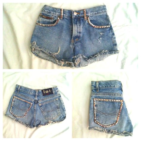 DIY shorts Homemade Fashion, Demin Shorts, Diy Outfits, Torn Jeans, Diy Shorts, Make Your Own Clothes, Diy Summer, Altering Clothes, Denim Diy