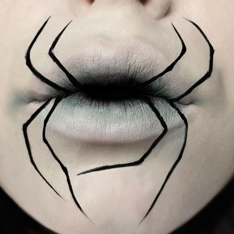 Spider Lips Makeup, Spider Makeup, Scared Of Spiders, Cute Clown Makeup, Halloween Makeup Pretty, Halloween Makeup Inspiration, Cool Makeup Looks, Face Painting Halloween, Halloween Costumes Makeup