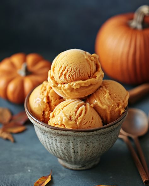 "This pumpkin spice ice cream is simply a dream! I've been making it every fall, and it never fails to bring smiles to my family. You won't want to miss this!  Ingredients: - 2 cups heavy cream - 1 cup pumpkin puree - 1 cup sugar  For the full list of ingredients and instructions, check the link in first comment [👇] [👇]  Get ready to scoop up some fall goodness!   #PumpkinSpice #IceCream #FallTreats #HomemadeDessert #Yummy" Pumpkin Gelato, Pumpkin Spice Ice Cream, Yogurt Ice Cream, Pumpkin Ice Cream, Pumpkin Roll, Ice Ice Baby, Fall Treats, Homemade Desserts, Homemade Ice Cream