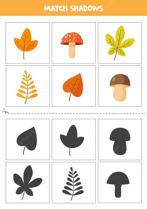 Sequencing Activities Kindergarten, Shadow Activities, Shadow Matching, Fall Arts And Crafts, Fall Games, Preschool Activities Toddler, Halloween Preschool, Autumn Activities For Kids, Alphabet Activities Preschool