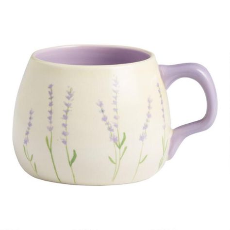 Lavender Mug, Painted Ceramic Mug, Diy Keramik, Ceramic Cafe, Ceramics Pottery Mugs, Diy Pottery Painting, Hand Painted Mugs, Pottery Painting Designs, Tassen Design