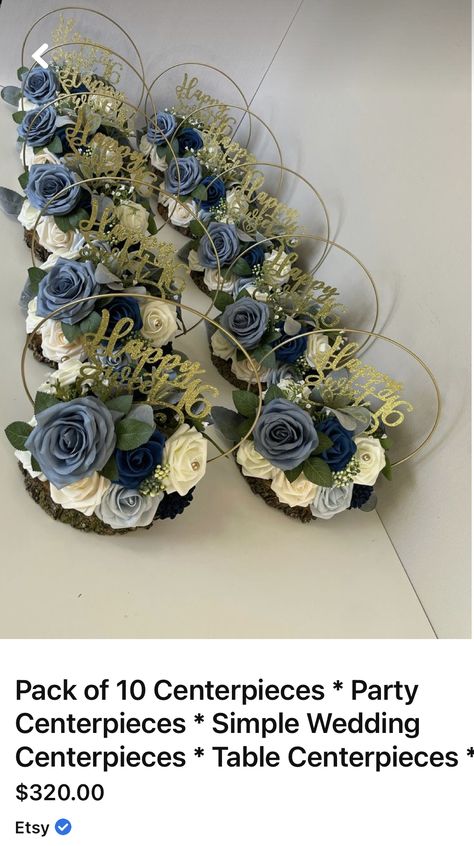 Blue And Gold Floral Centerpieces, Royal Blue Centerpieces Quinceanera, Royal Blue Centerpieces, Quince Centerpieces, Centerpieces Quinceanera, Royal Blue Quince, Wedding Color Schemes Blue, Wedding Theme Color Schemes, Blue Centerpieces