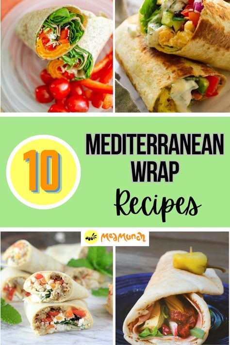 10 Mediterranean Wraps to Power Your Day - Medmunch Mediterranean Wrap Recipes, Mediterranean Wraps, Mediterranean Wrap, Mediterranean Lunch, Salmon Wrap, Mediterranean Salmon, Recipes Simple, Quick Lunch, Mediterranean Cuisine