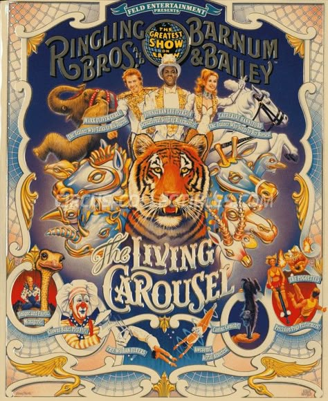 Ringling Bros. and Barnum & Bailey Circus Circus Program - USA, 1999 Circus Illustration, Old Circus, Vintage Circus Posters, Circus Design, Barnum Bailey Circus, Ringling Brothers, Circus Poster, Circus Art, The Circus