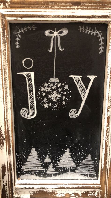 Christmas Decor Ideas Chalkboard, Chalkboard Holiday Art, Chalkboard Christmas Ornaments, Christmas Signs Chalkboard, Christmas Window Display Chalk Pen, Chrismas Window Drawings, Joy Chalkboard Art, Christmas Chalkboards Ideas, Christmas Mirror Chalk Art