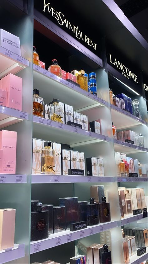 Ysl Store Aesthetic, Perfume Corner, Package Aesthetic, Ysl Store, Mini Perfumes, Anime Eye Makeup, Fake Skin, Lancome Paris, Aesthetic Stores