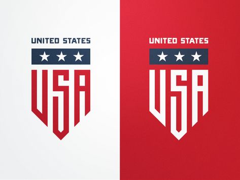 USA Badge by Fraser Davidson Desain Merek, Sports Badge, Inspiration Logo Design, Soccer Logo, Sports Logo Design, Badge Logo, Badge Design, Minimalist Logo Design, Logo Design Creative