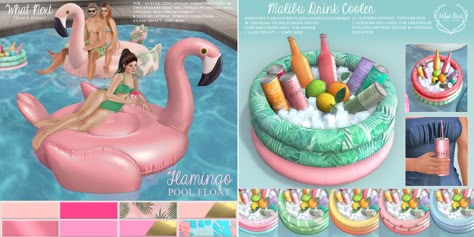 https://flic.kr/p/2nmDhjM | What Next Flamingo Float & Cooler | NEW: Flamingo Float - with bento animations for 1-2 avatars -singles, friends and couples PG. 8 colour options and optional rotate. Malibu Drinks Cooler - drink dispenser (ground & pool floating version included ) Sims 4 Functional Pool Floats, Sims 4 Floaties, Sims 4 Floats Cc, Sims 4 Pool Floats Cc, Sims 4 Pool Party, Sims 4 Cc Pool Floaties, Sims 4 Restaurant, Flamingo Pool Float, Flamingo Float