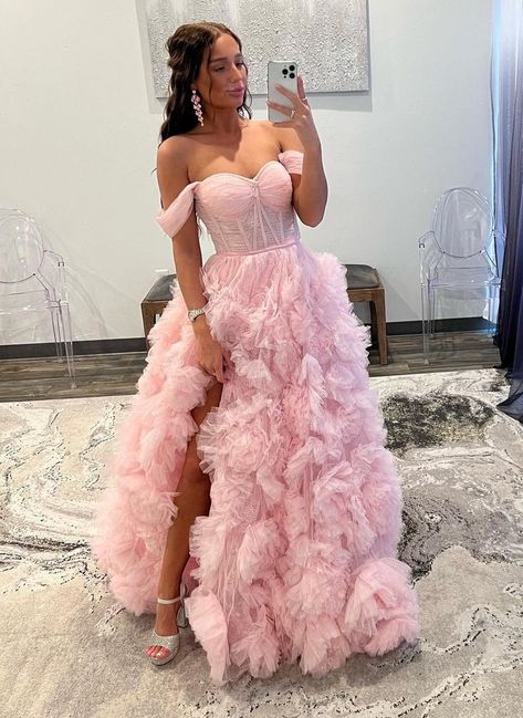 Pink Tulle Prom Dress, Tea Length Prom Dress, Pink Corset, Corset Dress Prom, Princess Ball Gowns, Lace Homecoming Dresses, Pink Tulle, Dresses Elegant, Tulle Prom Dress