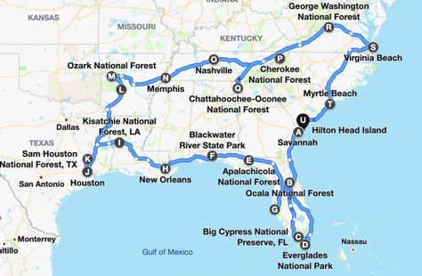 5 Great RV Road Trip Routes in the United States - NerdWallet Rv Trips Ideas United States, Rv Road Trip Routes, Ozark National Forest, Ocala National Forest, Rv Trips Planning U.s. States, Rv Trips, Rv Destination, Vacay Ideas, Best Travel Credit Cards