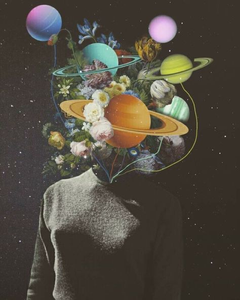 space collage Collage Sky, Art Spatial, Picture Drawing, Art Night, Art Et Illustration, Art Pop, Art And Illustration, Trippy Art, Surreal Art