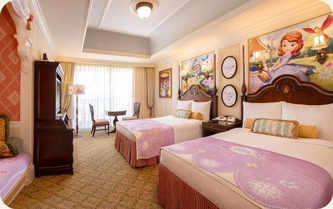 Tokyo Disney Resort announces “Sofia the First”-themed hotel rooms coming soon Sofia The First Room, Themed Hotel Rooms, Coronado Springs, Themed Kids Room, Disney Rooms, Disneyland Hotel, Disney Hotels, Tokyo Hotels, Tokyo Disney