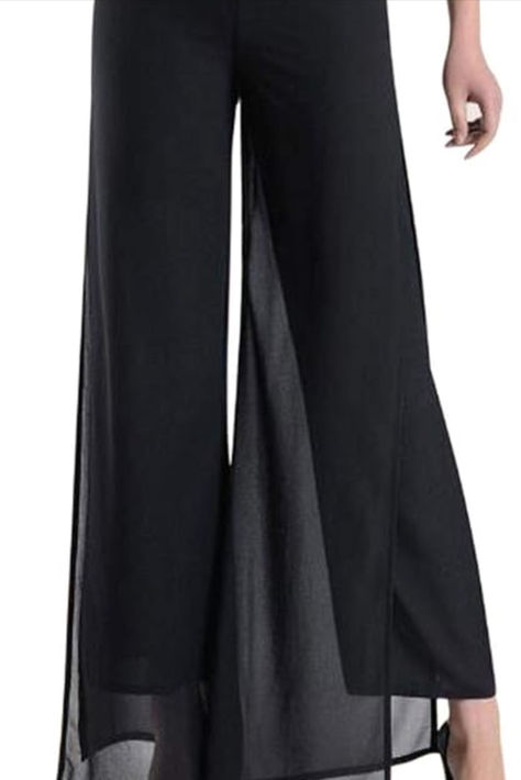 Formal Pant Suits For Women, Chiffon Palazzo Pants, Formal Pant Suits, Pant Suits For Women, Fancy Shirt, Dressy Pants, Straight Trousers, Straight Leg Trousers, Evening Attire