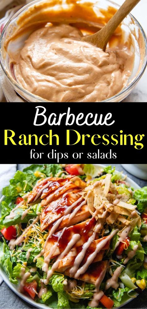 It couldn’t be easier, or more delicious, to make this easy BBQ ranch sauce or dressing. Find the best recipe below along with tasty barbecue ranch variations and creative uses! Barbecue Ranch Dressing, Bbq Ranch Dressing, Lush Desserts, Huli Chicken, Easy Salad Dressing Recipes, Huli Huli, Huli Huli Chicken, Ranch Sauce, Bbq Salads