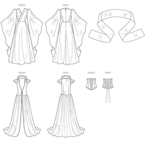 Dress Templates Sewing, Yennefer Cosplay, Sleeveless Coat, Costume Sewing Patterns, Queen Costume, Costume Patterns, Fantasy Costumes, Simplicity Sewing, Fashion Design Drawings