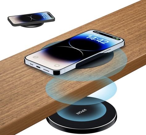 Wireless Charger In Desk, Wireless Charger Table, Desk Wireless Charger, Luxury Gadgets, Nightstand Charging Station, Countertop Table, Iphone Charging Station, Table Chargers, Fun Office Decor