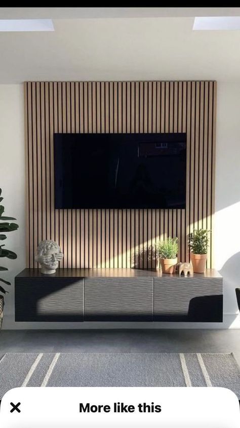 Feature Wall Living Room, Tv Wall Design, Wall Living Room, Home Design Living Room, Living Room Tv Wall, Media Wall, Decor Home Living Room, House Interior Decor, Living Room Tv