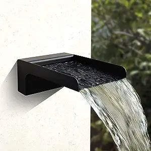 Amazon.com: 304 Stainless Steel Made Exquisite Handcrafted Waterfall Spout for Landscape, Water Fountain Spout Scupper Luxury Decoration for Pools, Ponds, Water Walls (Black Powder Coating) : Patio, Lawn & Garden Fountain Spout, Luxury Decoration, Water Tables, Water Spout, Outdoor Picnic Tables, Wall Fountain, Water Walls, Water Coolers, Led Ring Light