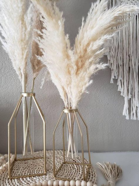 Macrame Vase Windlight Small Medium And Large Boho Decoration In 2021 8E0 Pompass Grass Centerpiece, Grass Centerpiece, Boho Centerpiece, Pampas Grass Decor, Grass Decor, Grass Wedding, Wedding 2024, Boho Baby Shower, Wedding Centerpiece