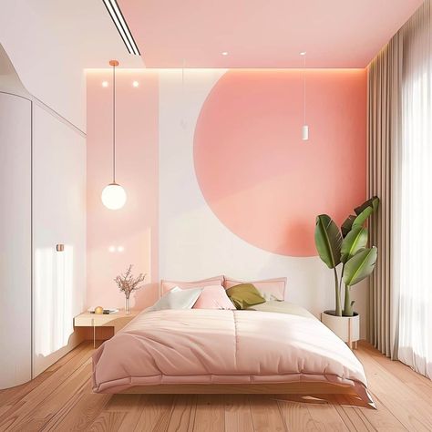 colorful_minimalist_bedroom 16 Colorful Minimalist Bedroom, Minimalist Bedrooms, Colorful Bathrooms, Green Arch, Minimalist Pastel, Beautiful Bedroom Designs, Colorful Minimalist, Pastel Interior, Bedroom Interior Design Luxury