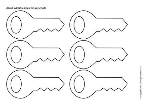 Editable Keys Template – Black and White (SB3053) - SparkleBox Key Outline, Key Template, Homeschool Curriculum Planning, Template Images, Key Crafts, Bible Games, Preschool Class, Preschool Printable, Homeschool Organization