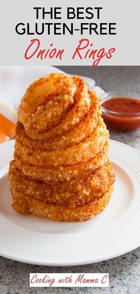 Gluten Free Onion Rings, Baked Onion Rings, Onion Rings Recipe, Baked Onions, Gluten Free Appetizers, Gluten Free Sides Dishes, Great Appetizers, Secret Ingredient, Onion Rings