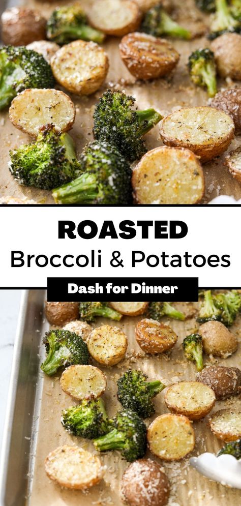 Veggies And Potatoes In Oven, Easy Veggie Side Dishes For Dinner, Healthy Roasted Potatoes In Oven, Weight Watchers Roasted Potatoes, Potato Brocolli Recipes, Roasted Broccoli And Potatoes Sheet Pan, Potato And Veggies In Oven, Roasted Red Potatoes And Broccoli, Red Potato And Broccoli Recipes