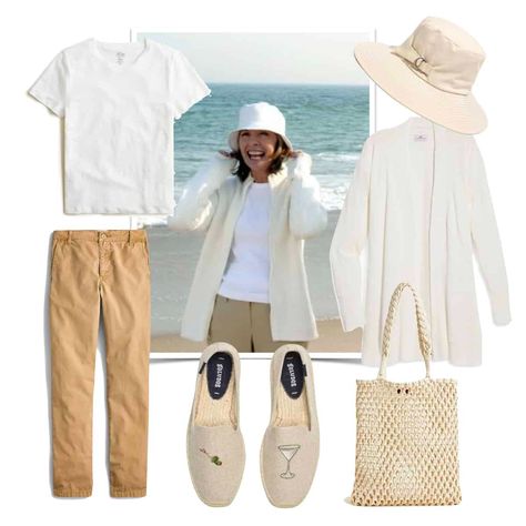 Coastal grandmother style & clothing - une femme d'un certain âge Grandmother Clothes, Capsule Wardrobe Accessories, Coastal Clothing, Coastal Fashion, Grandma Fashion, Coastal Granddaughter, Coastal Grandmother, Diane Keaton, Ageless Style