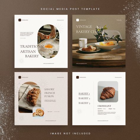 Pastry Social Media Design, Bakery Post Ideas, Bakery Instagram Post, Instagram Bakery, Breakfast Design, Eco Logo Design, Western Breakfast, Bakery Instagram, French Pastries Shop