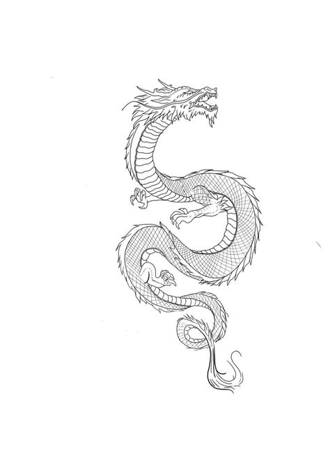 Dragon Tattoo Geometric, Asian Dragon Tattoo Designs, Rib Tattoo Stencil, Dragon Tattoo Japanese Style, Arm Decorations, Dragon Tattoo On Ribs, Dragon Arm Tattoo, Dragon Tattoo Simple, Dragon Tattoo Outline