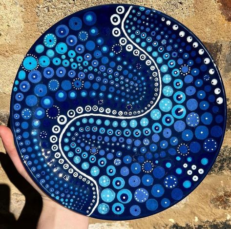 Some dot art inspiration for your timeline!🫐 #ceramics #ceramicpainting #ceramicart #pottery #potterypainting #art #glazedpottery #painting #dots #dotart #mandala Pottery Painting Mandala, Dotted Pottery, Clay Painting, Blue Clay, Wrong Time, Ceramics Pottery Art, Mandala Dots, Ceramics Pottery, Dots Design