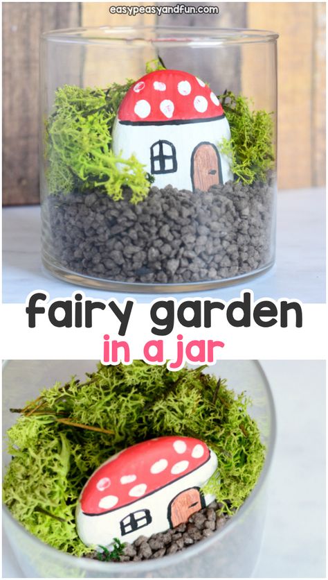 Fairy Camp Ideas, Fairy Garden In A Jar, Leprechaun House, Therapeutic Horticulture, Fairytale Crafts, Garden In A Jar, Kids Fairy Garden, Fairy Garden Art, Garden Crafts For Kids